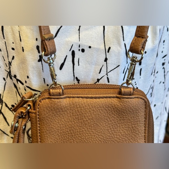 Mundi RFID Vegan Leather Crossbody Wallet With Phone Pocket Brown Sugar - Picture 5 of 13